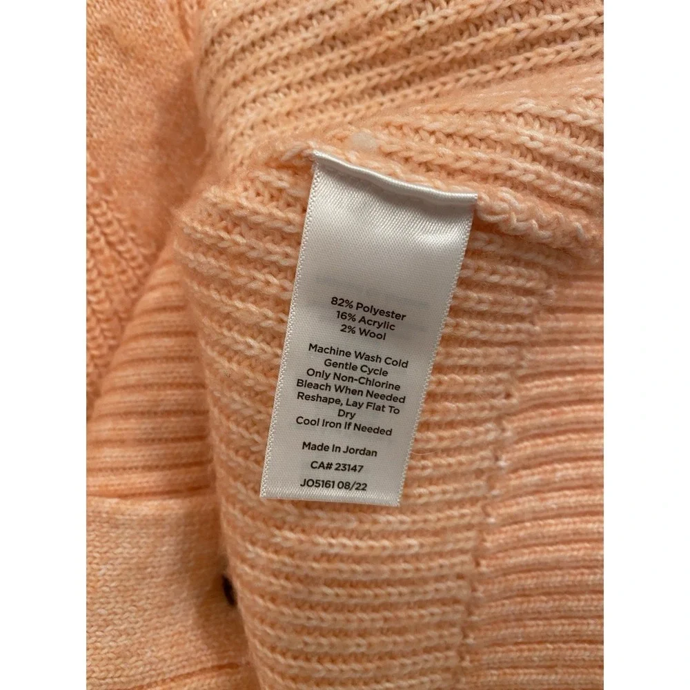 Talbots Plus Cardigan Button Front Sweater Peach Size 2X Librarian Sweater